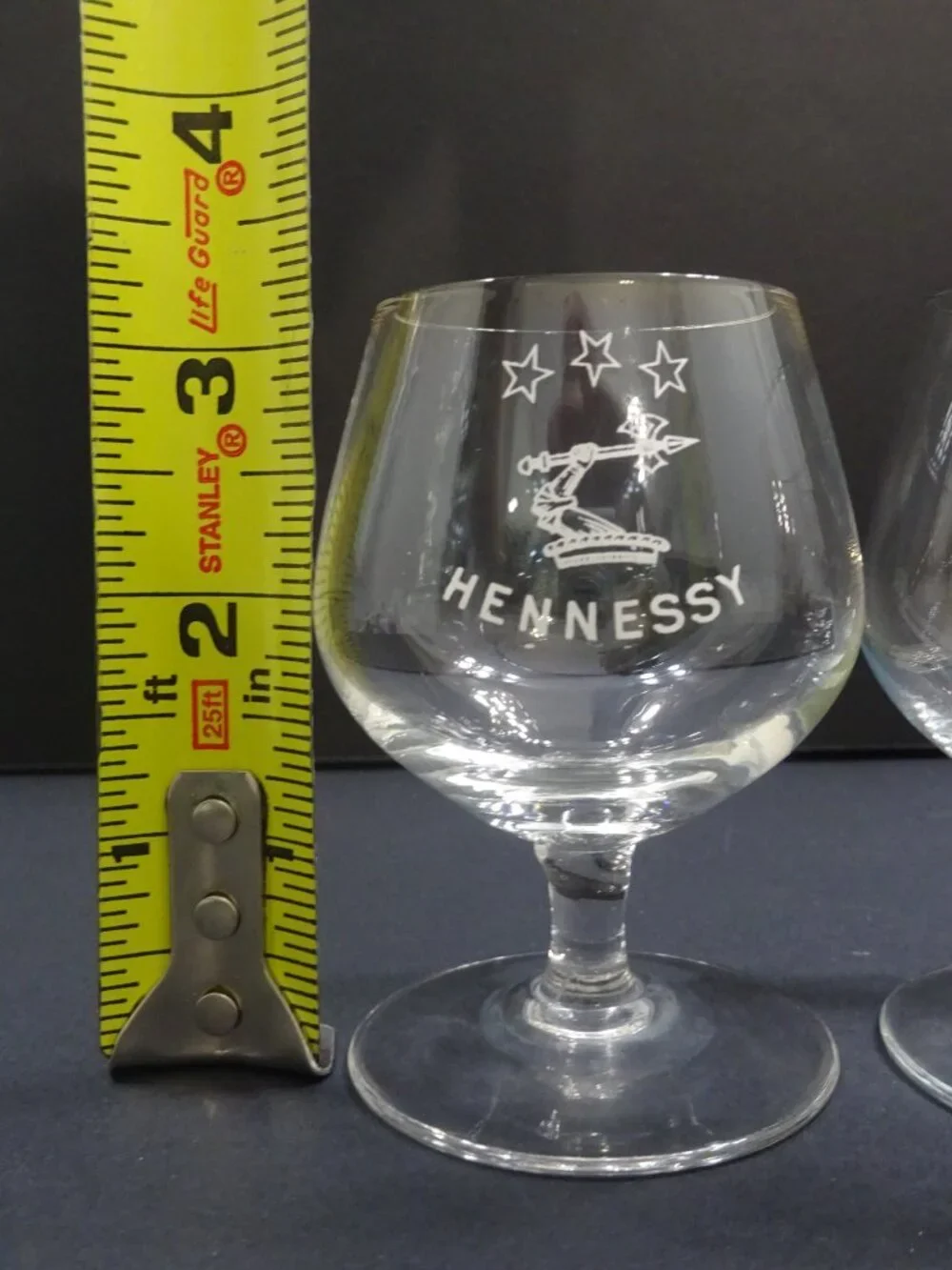 Hennessy Clear Cognac Snifter Glasses Set of 3 Vintage Barware